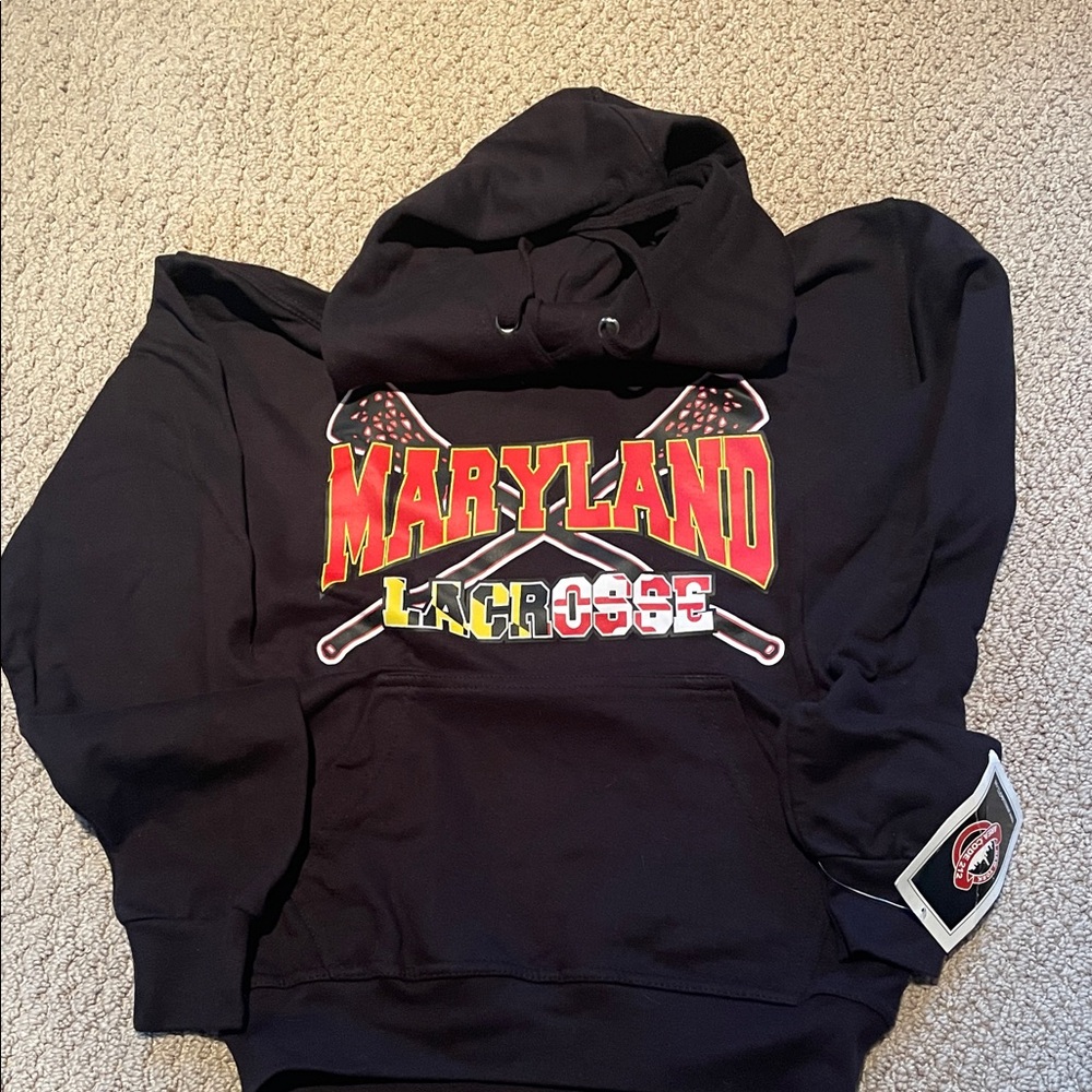 Men’s Maryland Lacrosse Black Hoodie. Brand new with tags. Excellent condition.